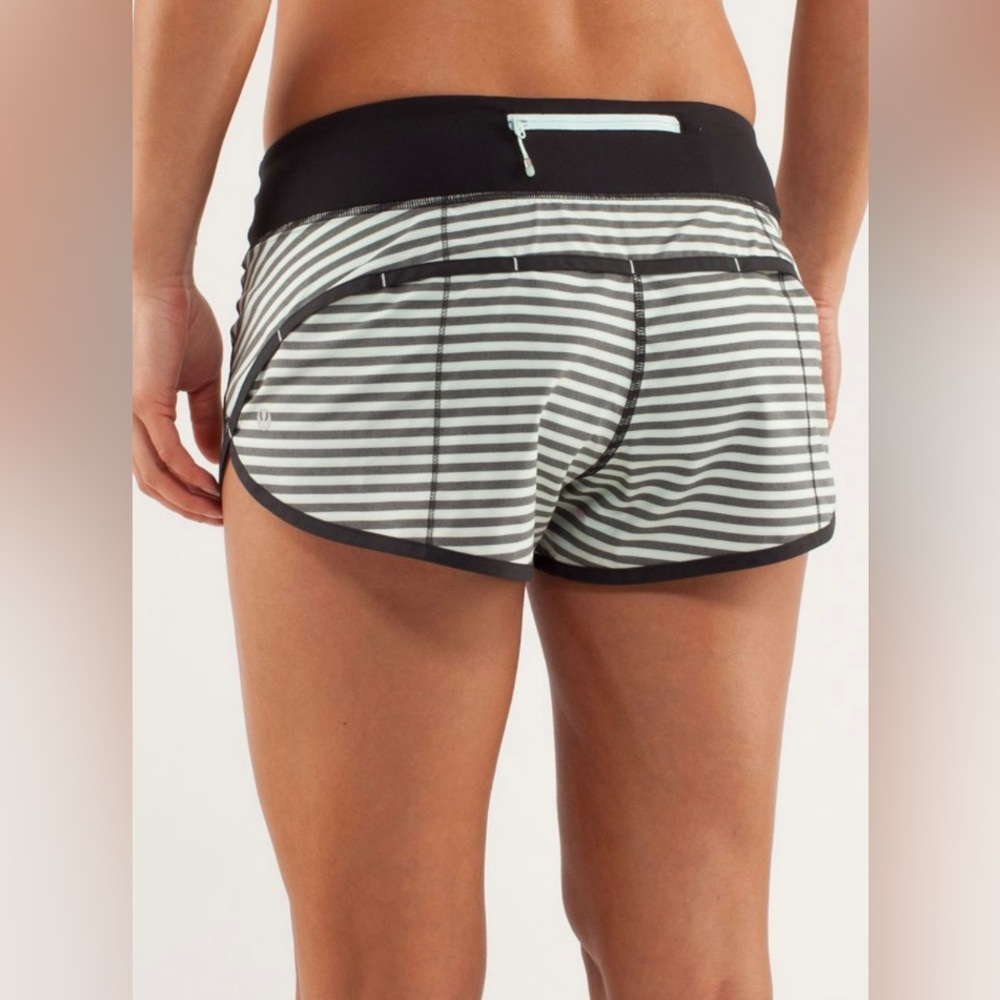 lululemon Rare Speed Short NWT Size 6 Sea Stripe Mint Moment Black 2.5”